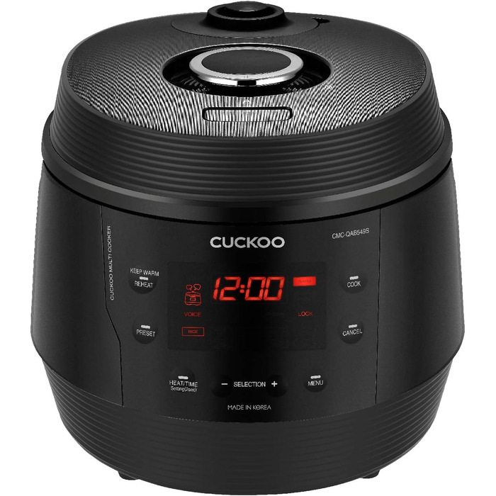 Мультиварка CUCKOO CMC-QAB549S Premium 8-в-1 ICOOK Q5 чорного кольору, 10 режимів