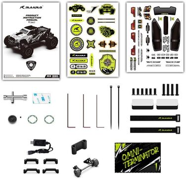 Радіокерований автомобіль RIAARIO 1:10 Brushless 50 км/год Позашляховик 4WD Водонепроникний карбон