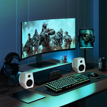 Sanyun SW209 - Комп'ютерні ігрові колонки 36W з RGB-підсвічуванням, Bluetooth 5.2, USB/AUX, 3 режими EQ (Гра/Фільм/Музика), 2.75