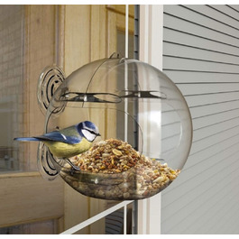 Віконна годівничка для птахів Peckish 14x12,5 см прозора