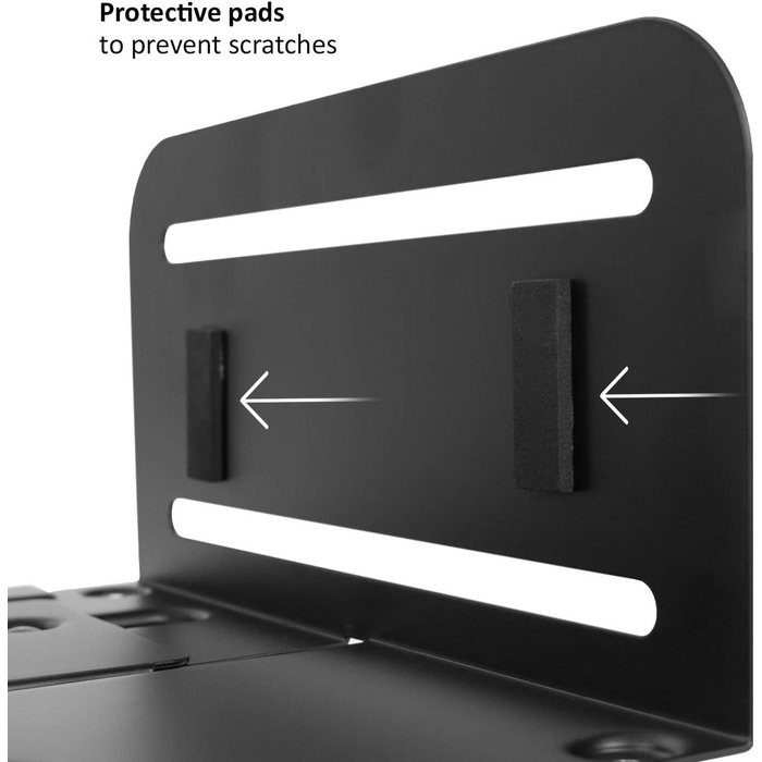 Підставка для комп'ютера Maclean MC-851 на колесах, мобільна, чорна, до 10 кг, 260 x 119/209 x 128 мм