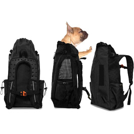 Рюкзак для собак WLDOCA вагою 8,5-15 кг L чорний