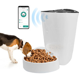 Автоматична годівниця для котів і собак, 4 л Wi-Fi автоматична годівниця для котів, програмований таймер 1-8 прийомів їжі на день, торговий автомат для котячого корму Bluetooth, автоматична годівниця для собак біла