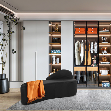 Диван для відпочинку / Диван для прийому гостей BARACOA, тканина чорного кольору, hjh OFFICE