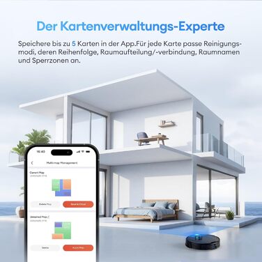 Робот-пилосос Ultenic T20 Pro з функцією миття, 8000 Па, док-станція 3,5 л, для шерсті тварин та килимових покриттів, AI-лазерне уникнення перешкод, керування через додаток