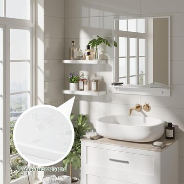 Набір полиць Wandregal 2 шт. з дерева – настінні полиці з прихованим кріпленням, білі, для вітальні, спальні, кухні, для книг та декору