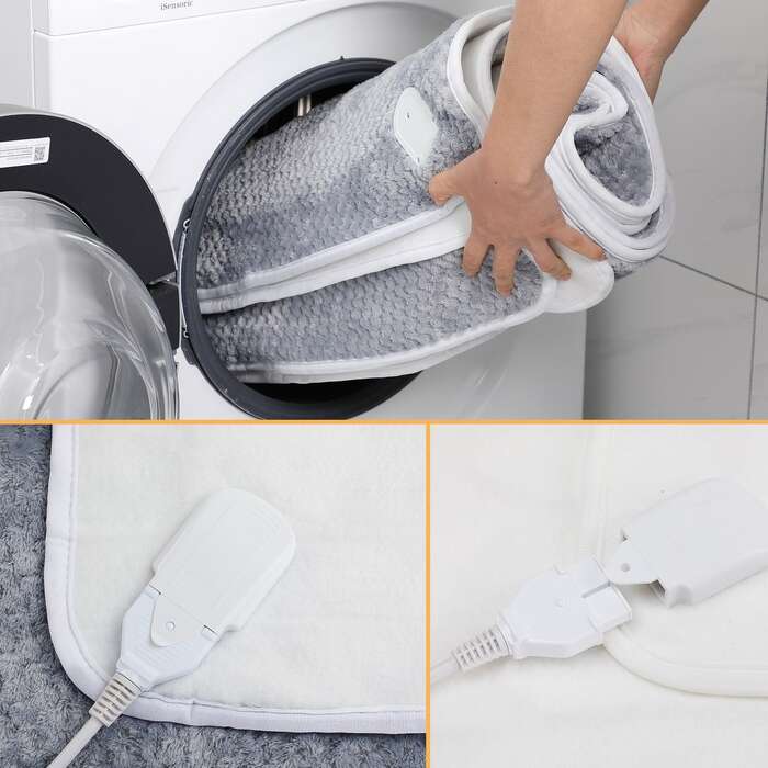 Двомісна ковдра з підігрівом Coral Fleece Grey 160x140см включно з таймером