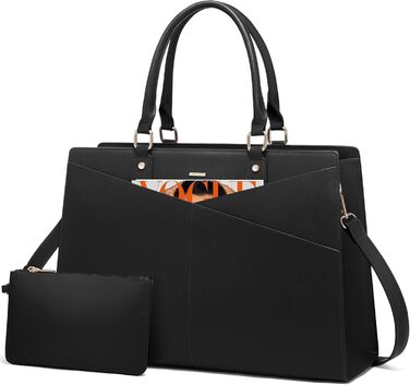 Сумка для ноутбука LOVEVOOK: жіноча сумка-шоппер, велика, для роботи, навчання, офісу, бізнесу, 15.6 дюймів, чорна