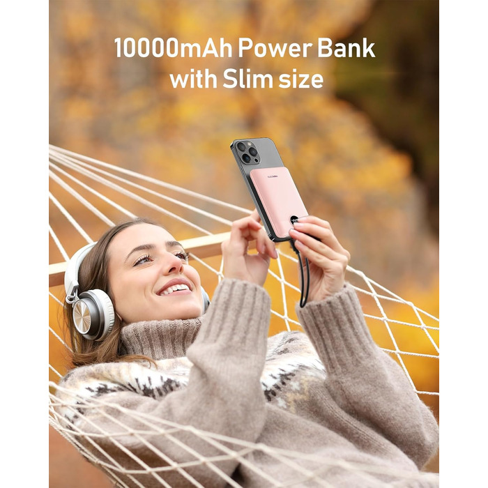 Зовнішній акумулятор Power Bank 10000mAh VEEKTOMX 22.5W Mini PD3.0 QC3.0 USB C, сумісний з iPhone/Samsung/Huawei