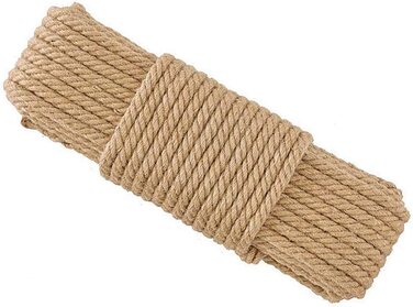 Натуральна сизалева мотузка Aoneky 6 мм/8 мм/10 мм, 10 м - 100 м - конопляна мотузка для котячого дерева, Прикраси, подарункової упаковки (6 мм х 100 м)