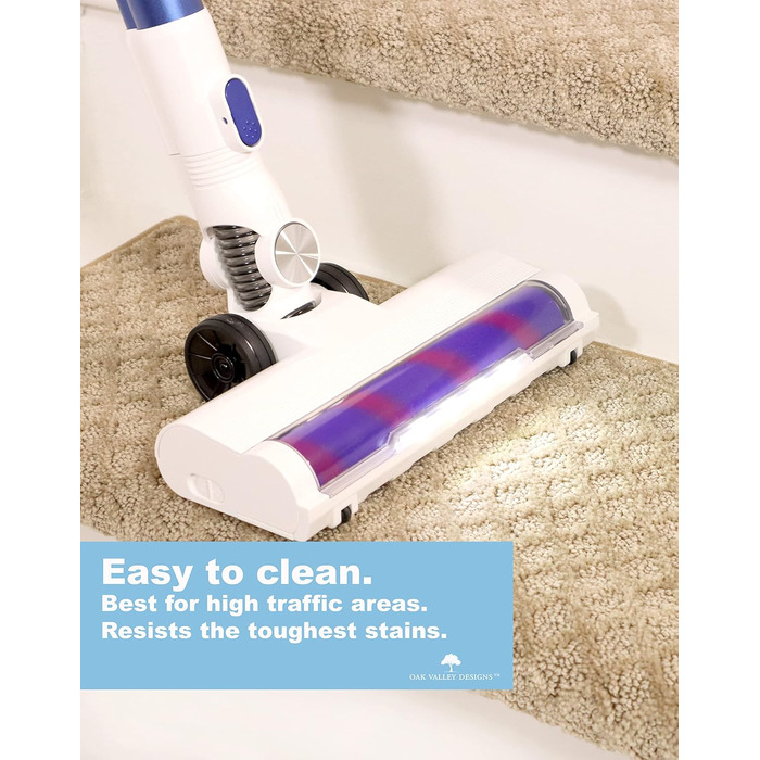 Килимкові сходинкові накладки Oak Valley Designs™ Bayside Charm Crystal Canyon - антиковзаючі, для дерев'яних сходів, 68.6 x 24.8 см (4 шт.)