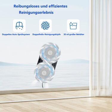 Робот для миття вікон автоматичний з водяним струменем, електричний пилосос для вікон, 5600Pa, для великих вікон