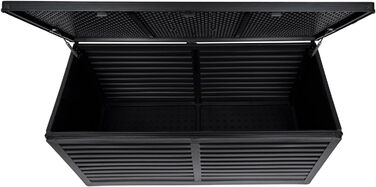 Універсальний садовий ящик-скриня Columba 490 л з кришкою - вуличний шафа, лавка зі зберіганням, контейнер для подушок, садовий будиночок, ящик для інструментів - чорний