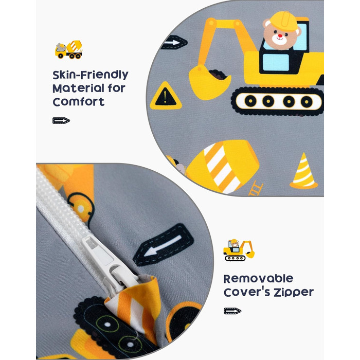 Дитяче диван-ліжко BEJOY 2 в 1: диванчик та крісло, Sherpa, сірий з машинками для дитячої кімнати, подарунок