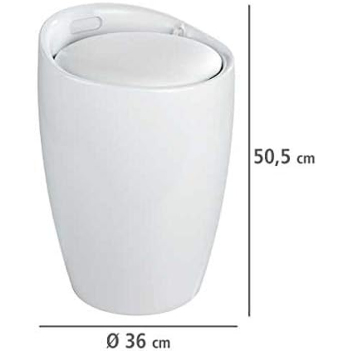 WENKO Candy: табурет для ванної кімнати з місцем для зберігання, 20л, білий