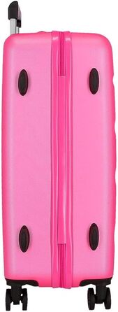 Чохол-валіза Roll Road Flex з ABS-пластику, кодований замок, 4 колеса, ручна поклажа, практичний інтер'єр, набір 2 шт., рожевий