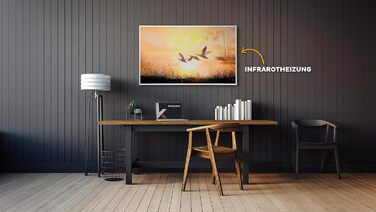 Інфрачервова панель обігріву Bild з термостатом, 130W, захист від перегріву, гарантія 5 років, картина 