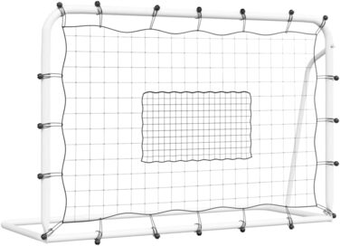 Футбольні ворота з сіткою біло-чорні 184x6123 см Сталь і ПЕ