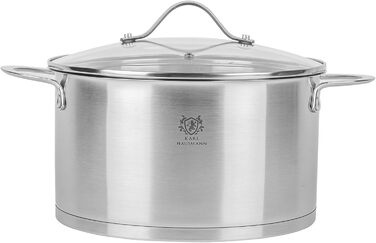 Нержавіюча каструля Karl Hausmann 3.6L, Ø 20 см - каструля з нержавіючої сталі з кришкою для всіх типів плит (індукція)