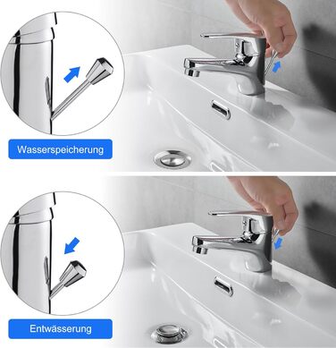 Змішувач для ванної кімнати з витяжною штангою, однорідний змішувач, хромований, з витяжною штангою, для ванної кімнати, з сифоном