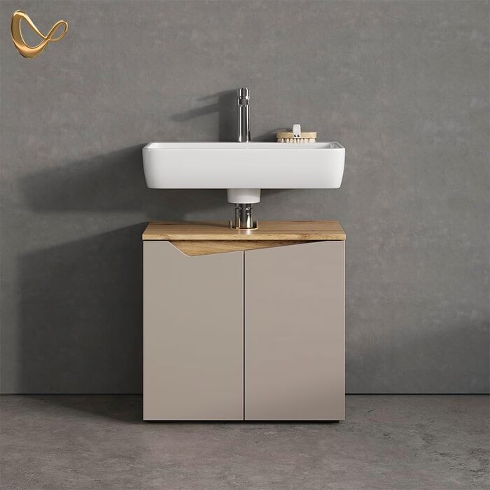 Шафка під раковину Livinity Bad Timavo, білий колір, 60 x 67 см з полицею, білий (Greige)