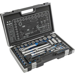 Набір інструментів Högert Technik 38/60 предметів: кейс, тріскачка, головки, біти 1/4