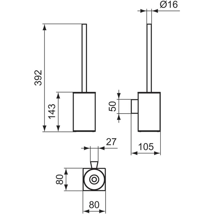 Набір щіток для унітазу Ideal Standard E2195AA IOM Cube