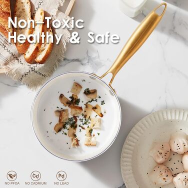 Набір посуду RIOVARM з нержавіючої сталі з антипригарним покриттям, кераміка, каструлі, сковорідки, сотейник, соусниця, лопатка, кухонні аксесуари