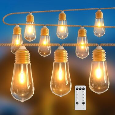 LED гірлянда для декору: 24 лампочки, 12 метрів, RGB, тепле біле світло, 8 режимів, таймер, диммування, для дому, саду, балкону, вечірки, святкування