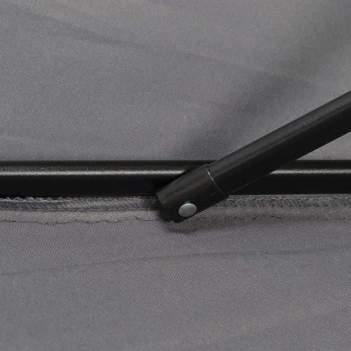 Outsunny Parasol Ø196 см, поворотна парасолька з функцією складання, шестикутна балконна парасолька пляжна парасолька вітрозахисна стабільна ринкова парасолька з колінчастою парасолькою для захисту від сонця для пляжу Балконний сад, темно-сірий