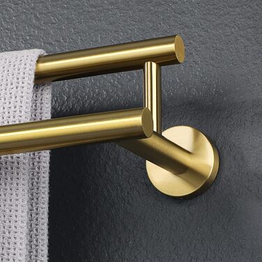 Вішалка для рушників Alise GYT6902-B SUS304 для ванної кімнати, подвійна вішалка для рушників, настінне кріплення, 61 см, нержавіюча сталь, матово-чорна (матове золото, 24 дюйма)