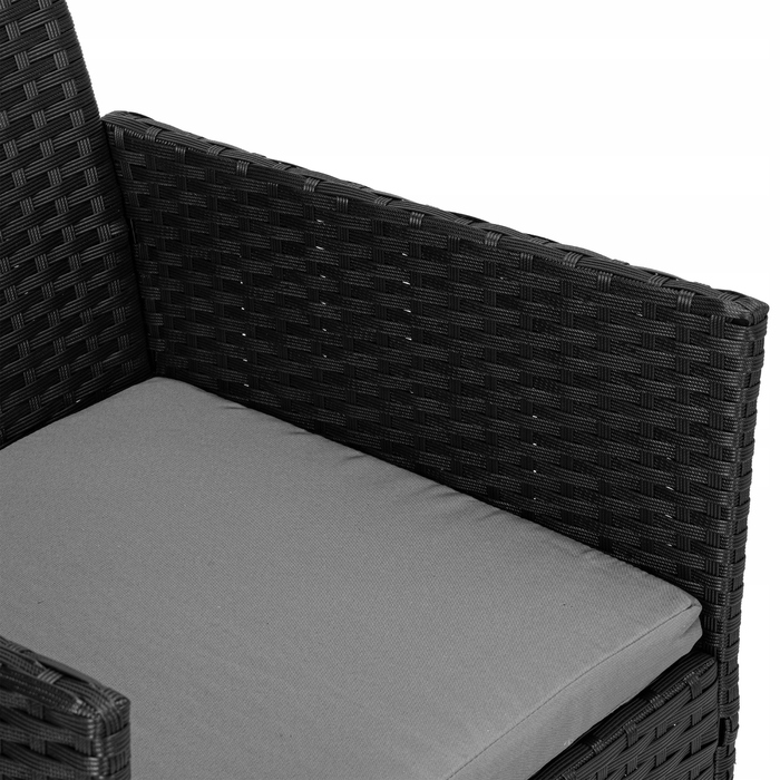 Комплект садових меблів з техноротанга eHokery Magnolia, чорний, 4 предмети