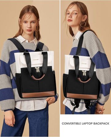 Жіночий рюкзак LOVEVOOK: компактний, водонепроникний, для ноутбука 15.6 дюймів, у стилях beige, black, brown