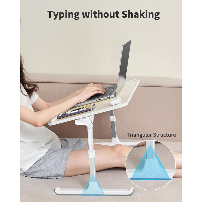 Підставка для ноутбука SAIJI: складаний столик для ліжка/дивану, 5 рівнів, 4 кути, до 17