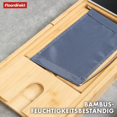 Підставка для ванни з бамбука Floordirekt, регульована, з полицею для книг, висувна, Oklahoma