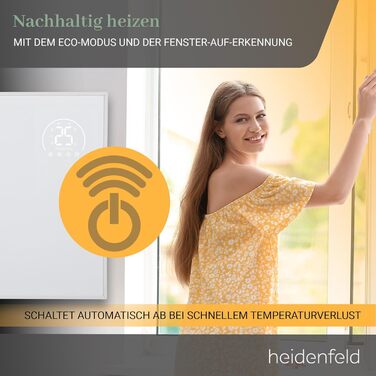 Інфрачервовий обігрівач Heidenfeld HF-HP140 | 300 Вт | 10 м² | 3-в-1: Керування через додаток, пульт, сенсорна панель | Модель HF-HP140