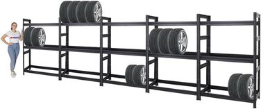 Стелаж для шин PROREGAL Mega Deal (5 шт.) | 180x120x50 см | 150 кг | до 24 шин | Чорний