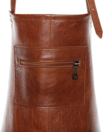 Шкіряний фартух великого розміру SID & VAIN - ручної роботи, світло-коричневий, для грилю, приготування їжі, офіціантів, чоловічий та жіночий