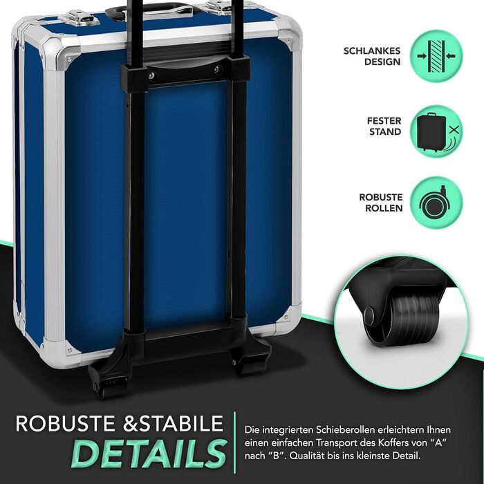 Набір інструментів TRESKO 1400 предметів у валізі: професійний кейс з інструментами з хромо-ванадієвої сталі (синій)