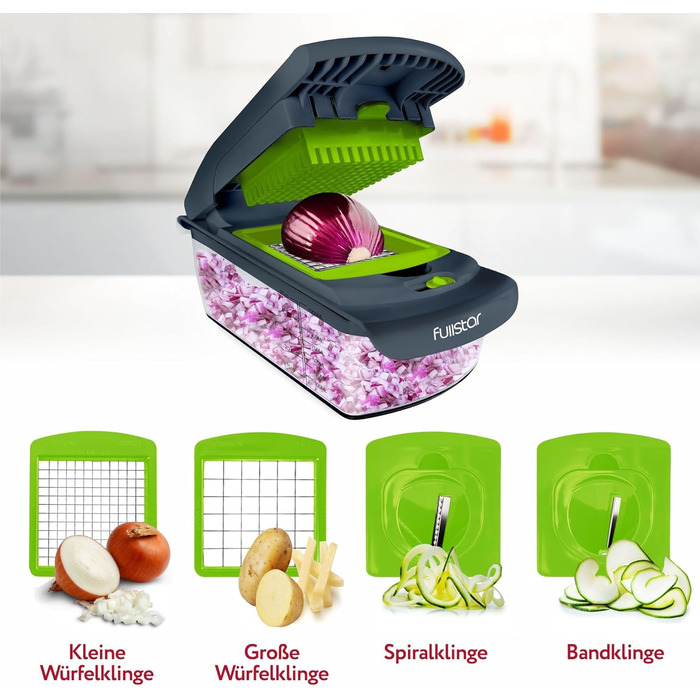 Набір для нарізки овочів та фруктів 4-в-1 (білий) – спіралізатор, шинкувальник, нарізувач, кубик