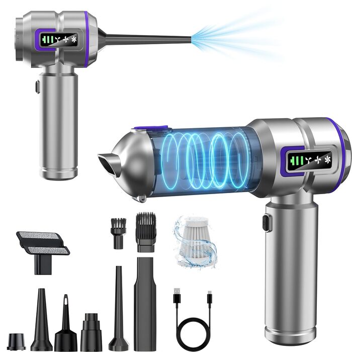 Акумуляторний ручний пилосос для авто та дому 16000Па, портативний міні-пилосос 4-в-1 для диванів, клавіатур, кухні та шерсті тварин