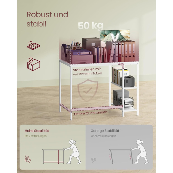 Стол письмовий VASAGLE 100x50x76 см, комп'ютерний, для офісу/дому, вінтажний стиль, коричнево-чорний