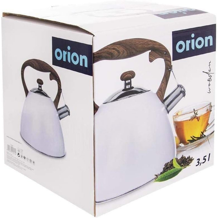 Чайник ORION 3 л Чайник-флейта електрочайник сучасний автоматичний Для газу та індукції (білий)
