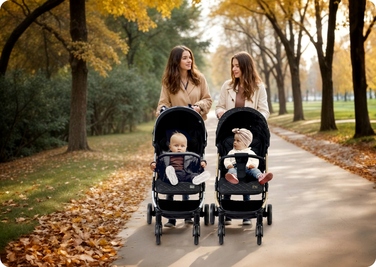 Легка прогулянкова коляска-трость Nukido, складана, з великими колесами