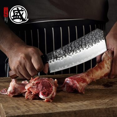 Японський кухонний ніж MITSUMOTO SAKARI з ручкою з рожевого дерева (19 см), ручна ковка, високоякісна сталь