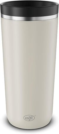 Термокружка Alfi ISO Coffee Mug Pro, бежевий матовий, 0.38 л, нержавіюча сталь, для кави з собою, з термоізоляцією, 6 годин гаряче, 12 годин холодне, без BPA, миється в посудомийній машині
