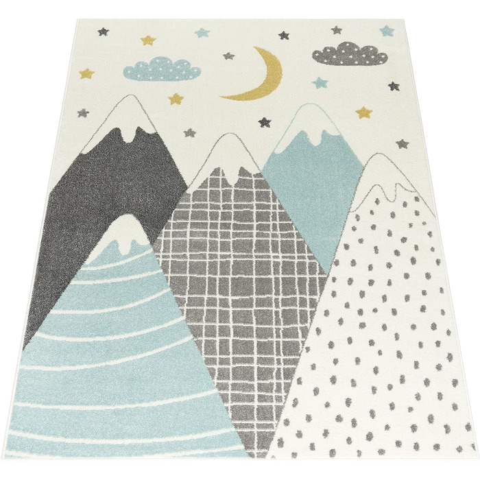 Дитяча кімната Дитячий килимок Ігровий килимок Хлопчик Дівчатка Короткий ворс Сучасні гори Зірки Хмари Рожевий, Розмір 200x280 см