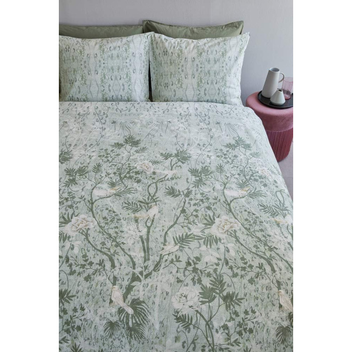 Комплект постільної білизни Шинуазрі Колір Зелений Розмір 155x22080x80см Квіти Квіти Барвисті