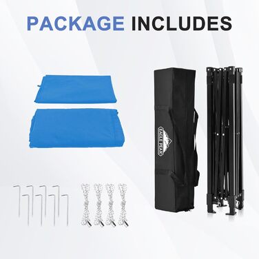 Розкладана переодягальня Eagle Peak Flex Ultra Compact - 1.2 x 1.2 м (5x5 ft), для басейну, фотосесій, кемпінгу, біла/світло-блакитна