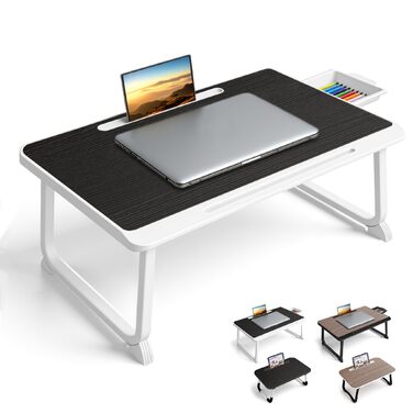Стіл-підставка для ноутбука Bett Schreibtisch: зручний для роботи в ліжку, на дивані, в офісі (60x40, чорний)